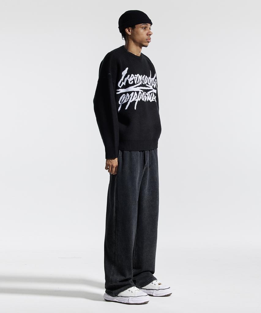 CREAM SODA LAB Pigment Wide String Pants Black