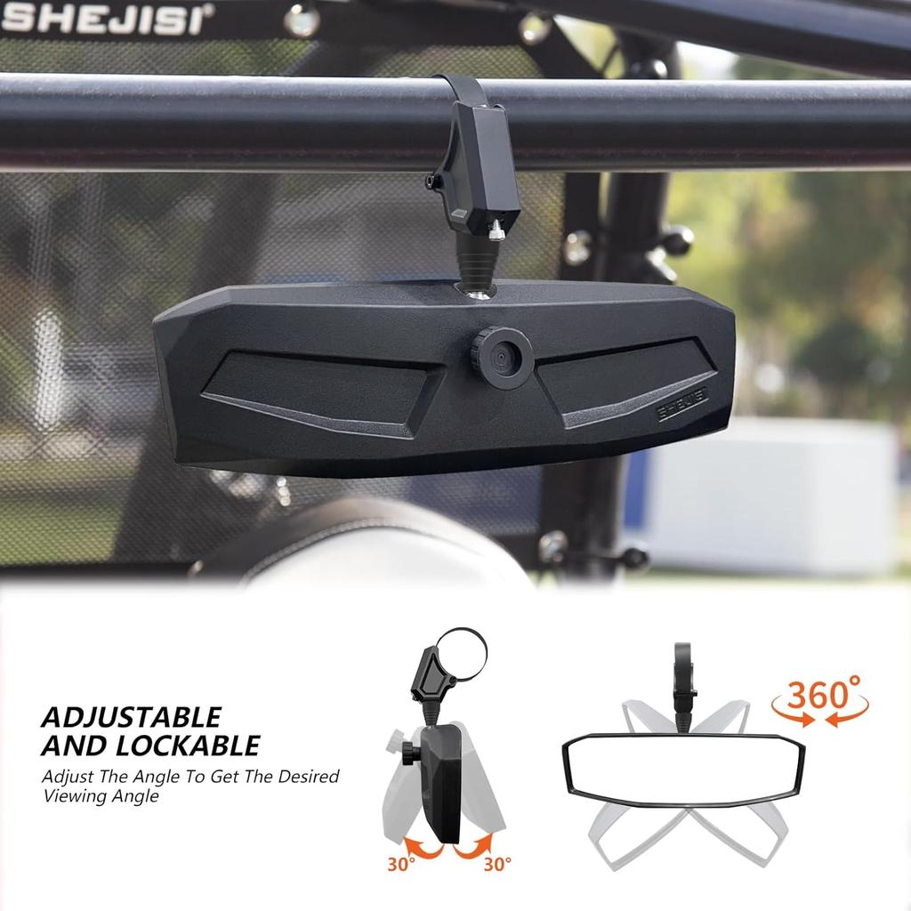 UTV Rearview Mirror For 1.5" To 2.0"Inch Roll Cage, New RZR Mirrors With Simple Adjustment Of Viewing Angle, Compatible With Polaris RZR, Can Am
