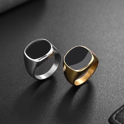 Fashion Men's Ring Punk Rock Smooth 316L Stainless Steel Signet Ring for Men Hip Hop Party Jewelry Male Wedding