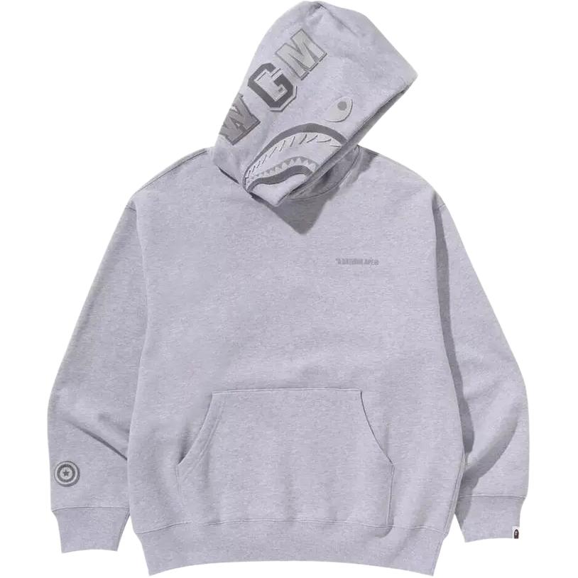 Bape Shark Logo Relaxed Fit Pullover Hoodie 1L30-114-303