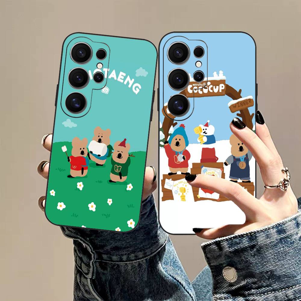 Cute Bear Quokkas Phone Case For Samsung S 24 Fe 25 Ultra Plus 20 Lite 21 30 22 23 24 22 Ultra 5G Fundas