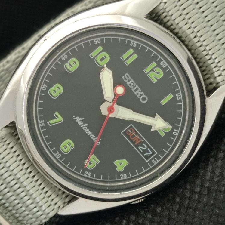 

USED VINTAGE SEIKO AUTOMATIC 7009A JAPAN MENS D/D BLACK WATCH 608h-a316629-2 SKU608h-a316629