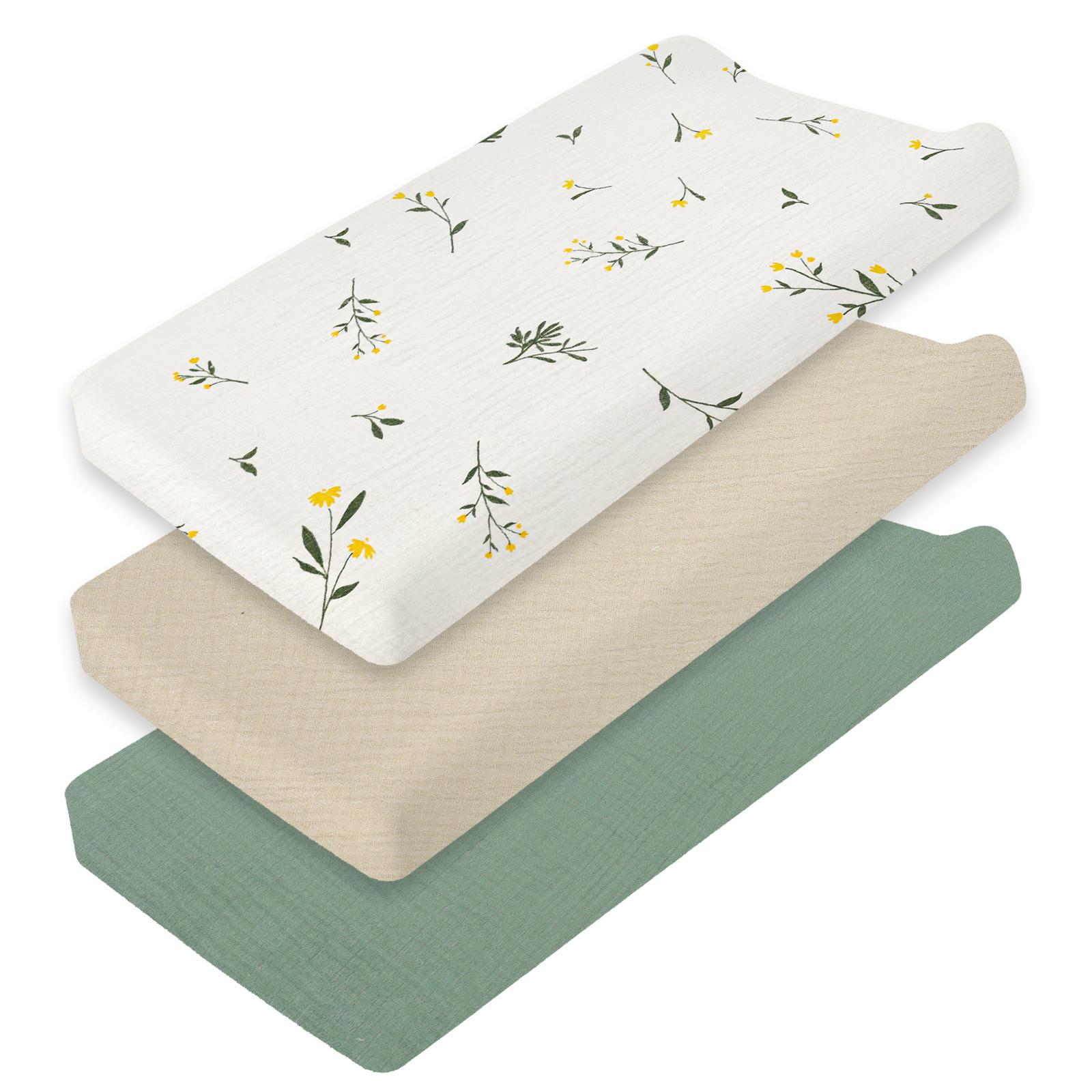 

3 шт. Защитный чехол для детского матраса Хлопковый мягкий чехол для люльки с резинкой Высокая эластичность Чехол для детского матраса