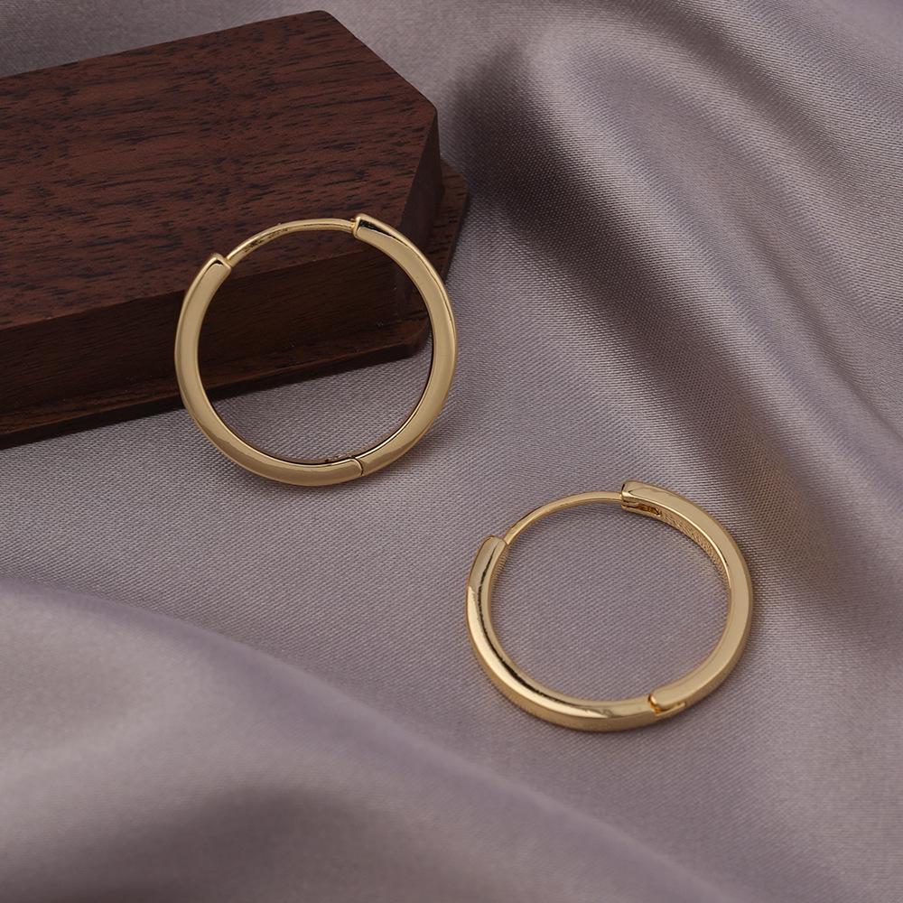 Gold Plated Hoop Earrings with Minority Design - Lightweight Circular Hoops & Studs, 2025 New Style Ear Cuffs for Summer