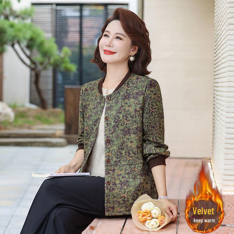 Velvet Jacket for Mature Women: Warm, Stylish Winter Top with Prints