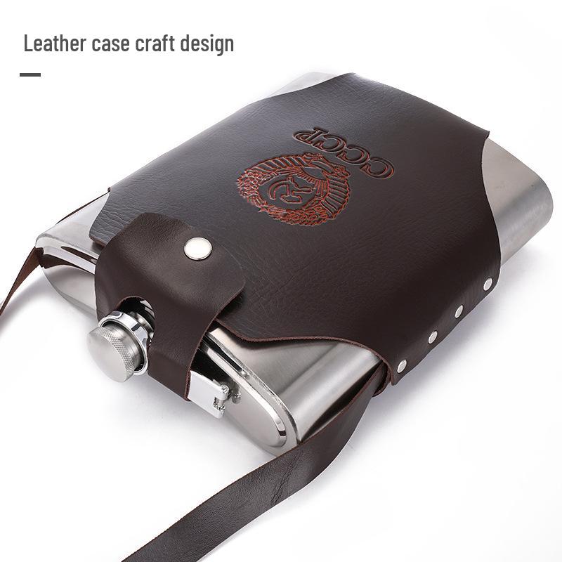 Stainless Steel Hip Flask Set: Portable Outdoor Vodka & Wine Bottle with Cup