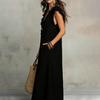 Summer Sleeveless Maxi Dress for Women Casual Deep V Neck Ruffle Long Dress Boho Beach Flowy Sundress with