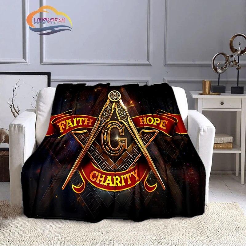 Fashion Northern Europe Freemasonry Blanket Masonic Portable Sofa  Freemason Flannel Warm Four Seasons Camping Blanket