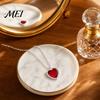 Light-reflecting Pendant Blue Heart Necklace, Faux Diamond Sparkly Romantic Elegant Daily Wear Necklace Jewelry Gift for Women Wife Girlfriend