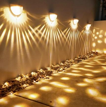 Solar Wall Lamp For Garden, 6 Leds, Outdoor Lamps