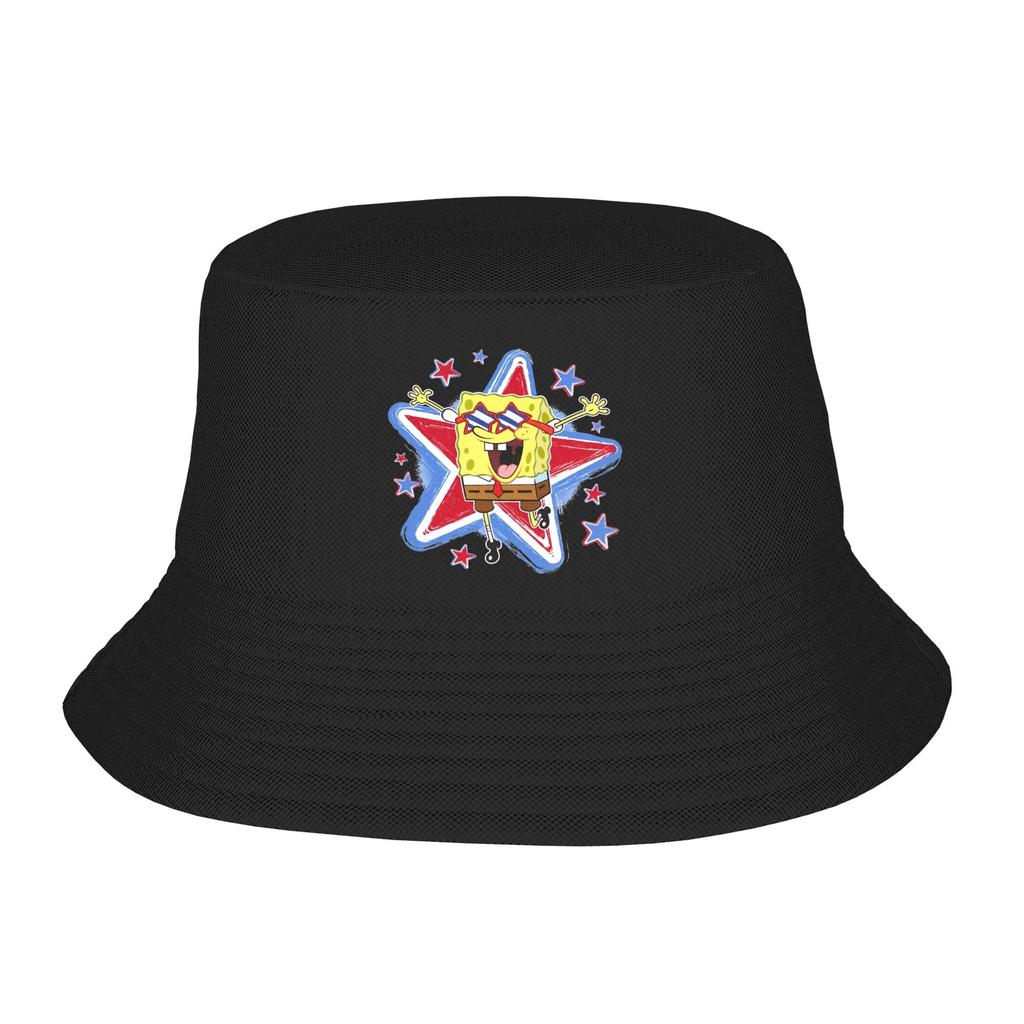 Spongebobs Bucket Hat  Hawaii Fisherman Caps Soft Fold Hunting Sunscreen Hats For Couple Funny Graphic Cap