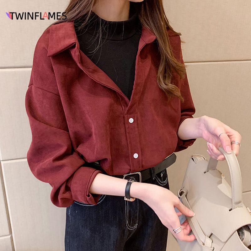 Buy TWINFLAMES Corduroy Blouses Fake 