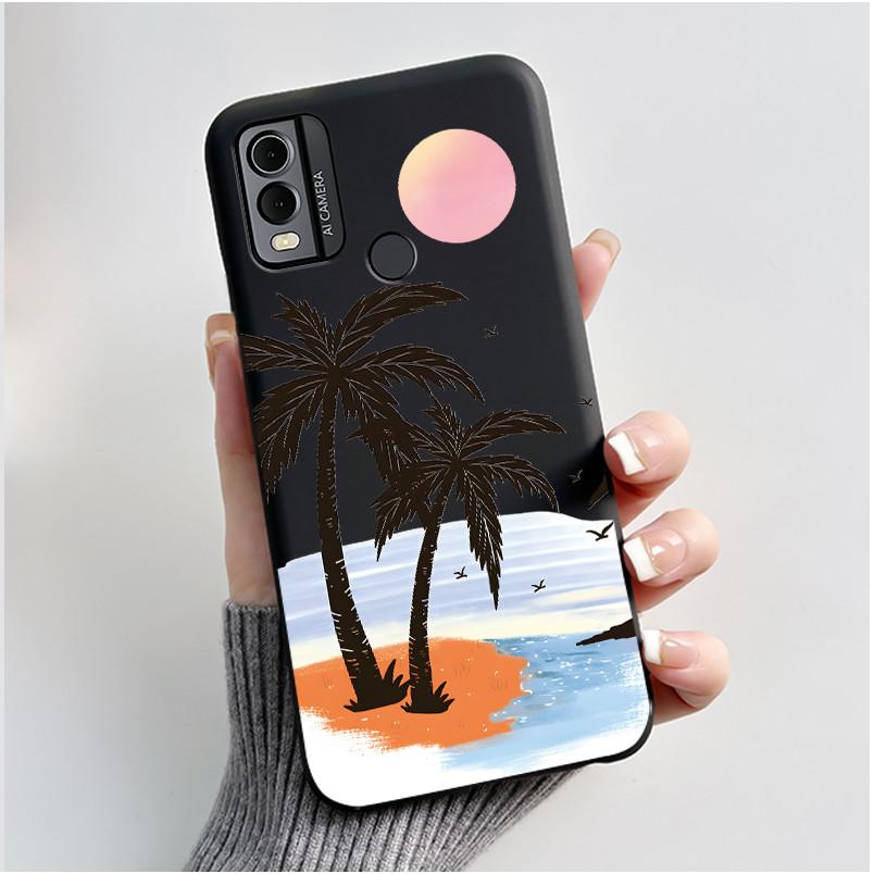 

Casing For Nokia C22 Case For Nokia C32 Phone Case Back Cover Silicone Soft Black TPU Aesthetic Cute Cat Astronaut Bumper Shell Nokia C32