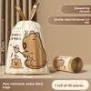 Cartoon Capybara Heavy Duty Trash Bag With Drawstring For Home Kitchen Use