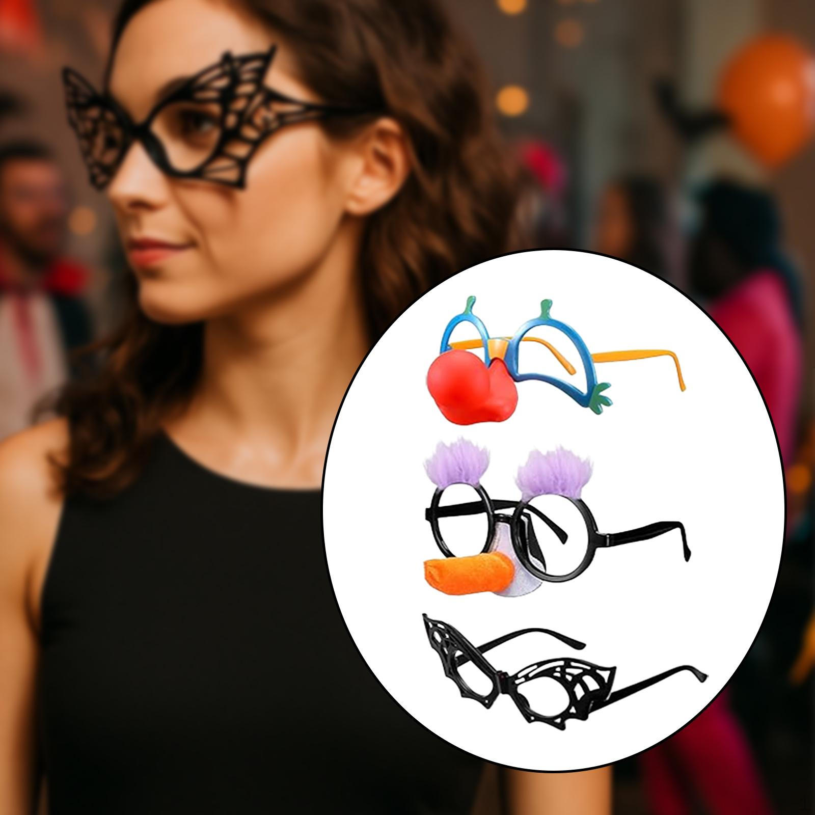 

3 пары очков на Хэллоуин, забавные, уникальные, необычные очки, реквизит для фото