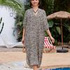 Loose Summer Sunscreen Smock V-Neck Beachwear Shirt Fashion Bikini Cover-Ups  for Women