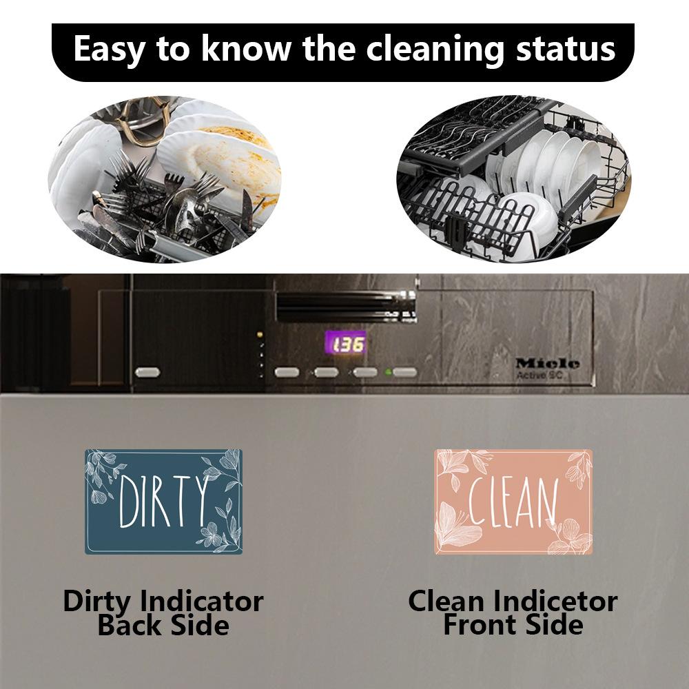 Dirty Clean Sign for Dishwasher Easy to Read and Strong Slide for Changing Signs Heavy Duty Magnet with Optional Stickers