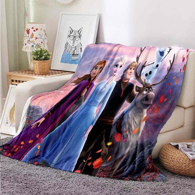 Disney Frozen Princess Flannel Blanket for Beds Hiking Picnic Fashionable Bedspread Throw Blanket