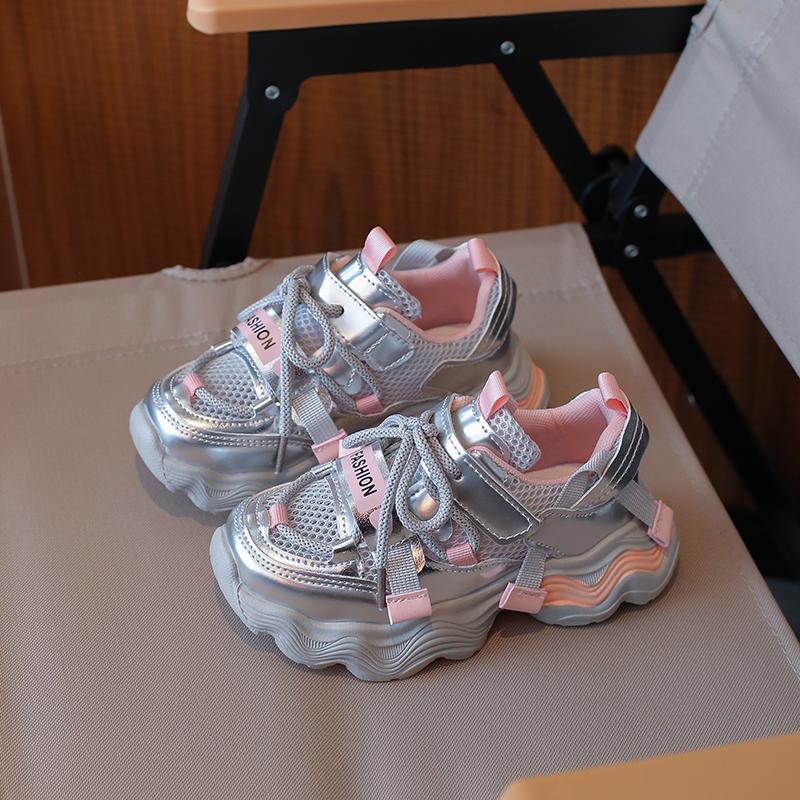 

Children Casual Shoes for Girls Spring New Fashion Korean Style Soft Bottom Anti-slippery Versatile Outside Trendy Sneakers 26 рожевий