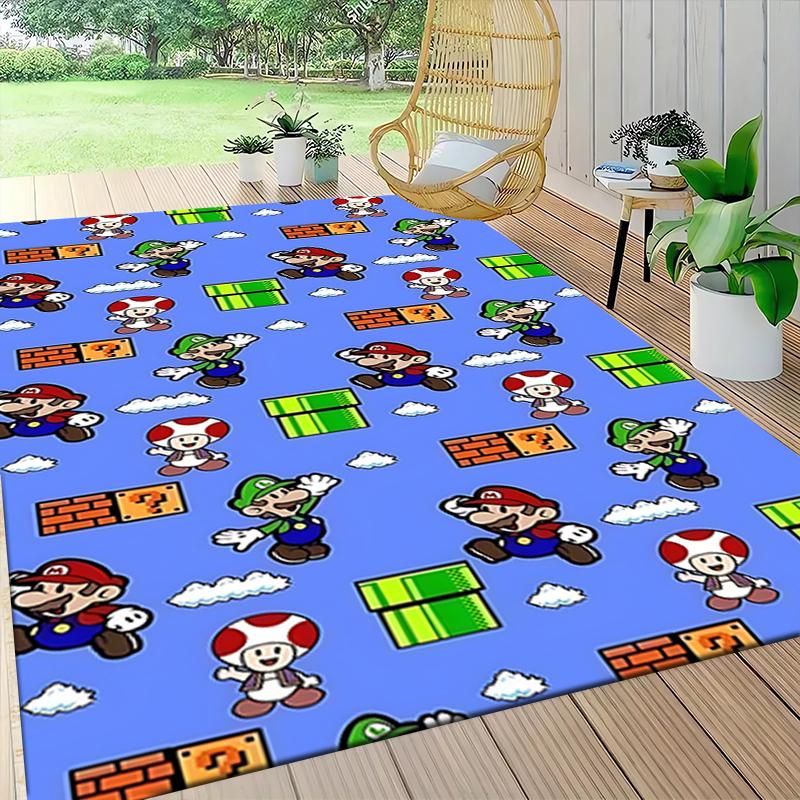 Mario Bros Adventure Carpet Rug Soft Washable Anti Slip Home Living Room Sofa Mats Personalized Christmas Rug
