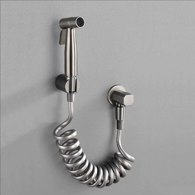 Brush Gold Handheld Toilet bidet sprayer set Accessories Black Bidet Faucet for Bathroom sprayer shower head self cleaning Gray