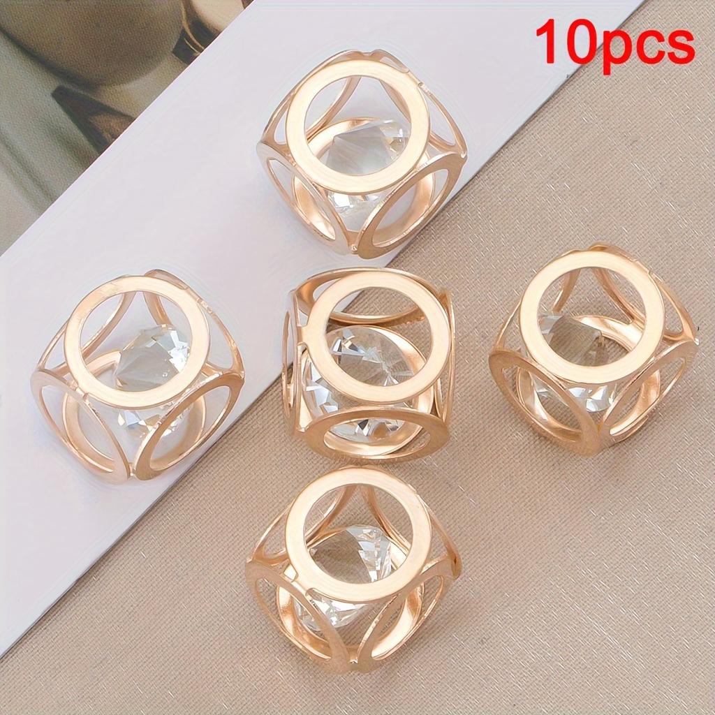 10pc Alloy Pendants KC Golden Rhinestone Inlaid Hollow Star Heart Love Charms for Earrings Necklaces DIY Jewelry Making Supplies