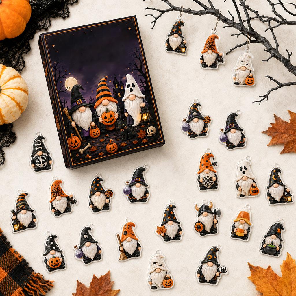 Halloween Advent Calendar with Flat Hanging Ornaments - with Surprise