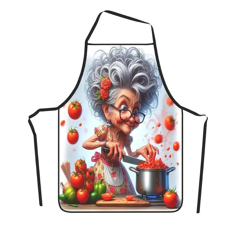 Waterproof Sleeveless Apron With Unique Print For Barbecuing And Creative Styling