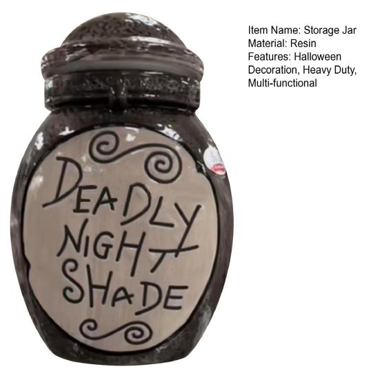 Halloween Potion Bottle with Lid Decorative Witch Bottle Multi-functional Resin Storage Jar Container Holiday Party Decoration Ornament