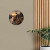 Round Sign Faux Wooden Carved Painted Circular Wreath Sign Entrance Decoration Men Gifts Motorcycle Themed Decoration for Church Front Door Wall