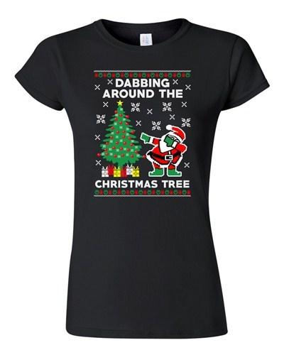 Junior Dabbing Around The Christmas Tree Santa Ugly Xmas Funny DT T-Shirt Tee Unisex T-Shirt XL