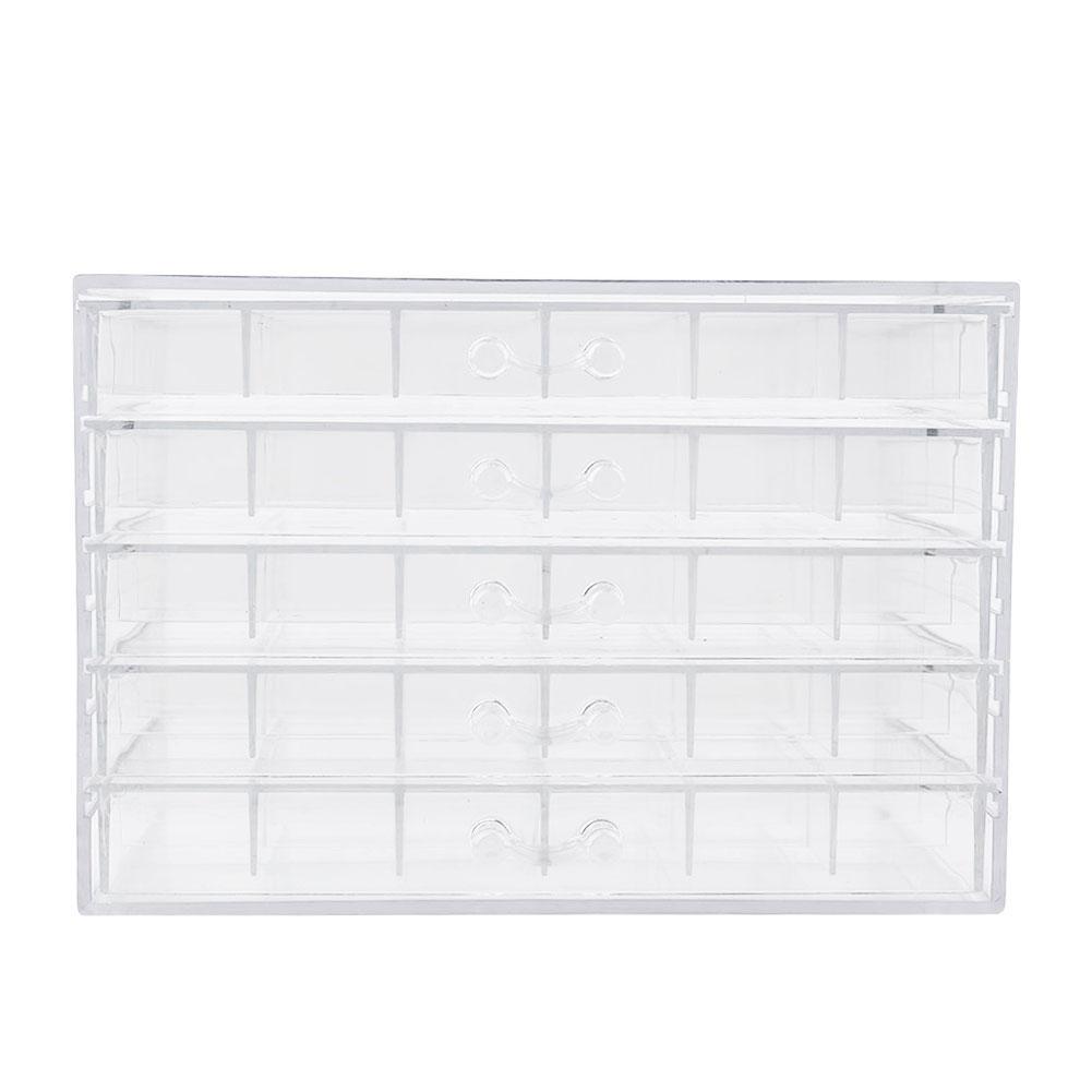 Buy 5 Layers Drawer Clear Acrylic Storage Box Nail Polish Rack Makeup