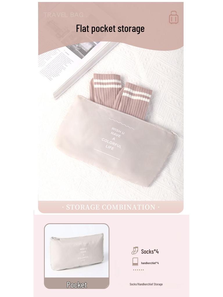 7-Piece Travel Storage Bag Set: Organize Toiletries, Cosmetics, Clothes, Shoes, and Luggage.