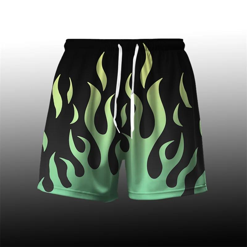 Fire Flame Boxing Muay Thai Kickboxing Shorts Pants 3D Print Fighting Training Unisex Men Women Quick Dry Fitness Gym Sport Workout Casual Streetwear