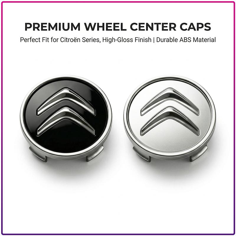 4 Pièces 60MM Cache-Moyeux de Roue de Voiture Cache-Jante Étanche Style de Voiture Pour Citroen C1 C2 C3 C4 C5 C6 C5X E-C4 C-Crosser C4 Cactus Berlingo Elysee C-ZERO