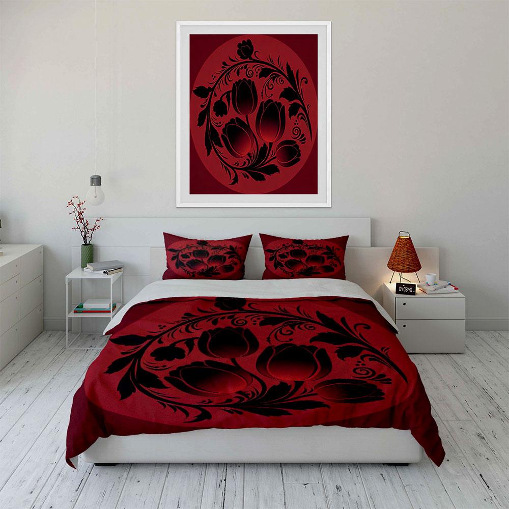 Floral Three-Piece Set Decoration Soft Comfortable Duvet Cover Bedding Set Included 1*Duvet Cover & 2*Pillowcases, Gift