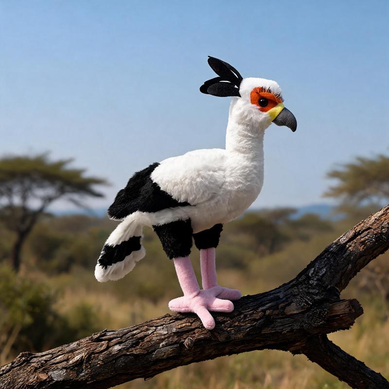 Hübsche Simulation Sekretärvogel Plüschtiere Weiche Stofftier Wildvogelpuppe Super Coole Schreibtischdekoration Kinderspielzeug Requisiten Schönes Geschenk 30cm