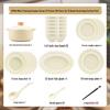 Mordelanka 42-Piece Cream Style Dinnerware Set with Casserole