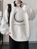 Men's American Trendy Crewneck Pullover Hoodie - Autumn High Street Print, Loose Fit, Lazy Style Long Sleeve Top