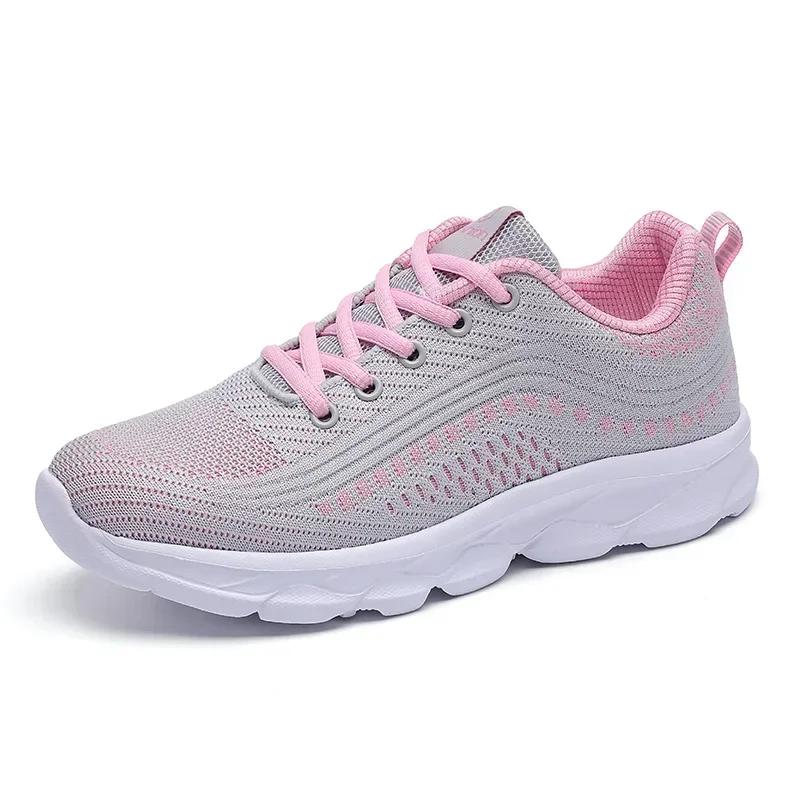 Women Fly Weaving Sports Casual Sneakers Ladies Soft Non-Slip Jogging Shoes Four Seasons Lightweight Breathable Running Shoes