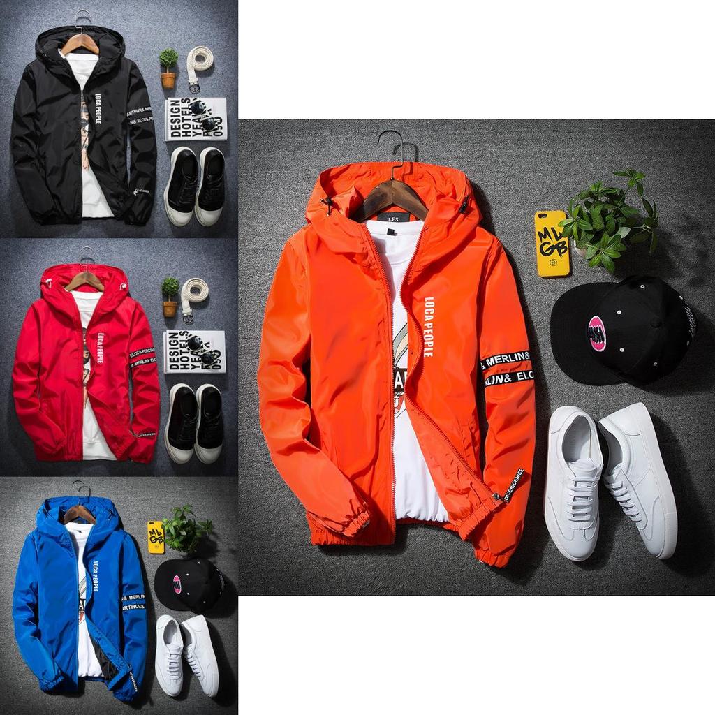 Premium Quality Men's Casual Hooded Coat Slim Fit Jacket Stylish Windbreaker Hoodie