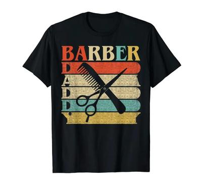 Retro Vintage Daddy Barber Shirt Funny Dadfathers Day Gift 2019 Summer Short Sleeve Cotton Unisex Clothing Concert T Shirts