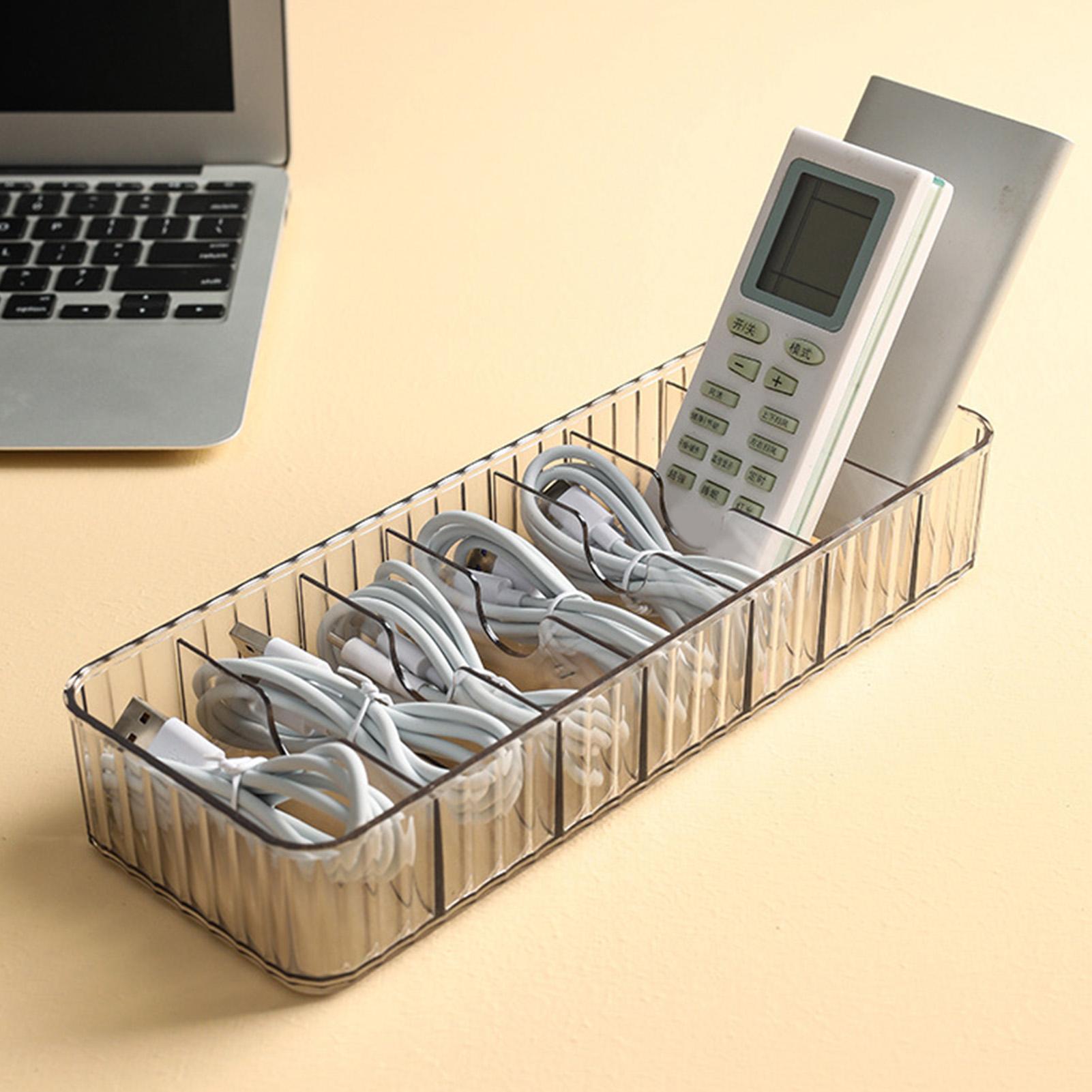 Cable   Box Multiple Compartments Remote Control   Cord Storage Box for Home Desktop