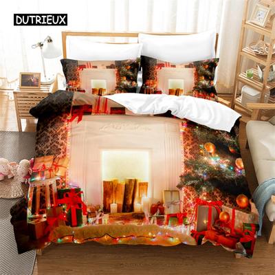 Fireplace Christmas  Bedding Set Duvet Cover Set 3d Bedding Digital Printing Bed Linen Queen Size Bedding Set Fashion Design