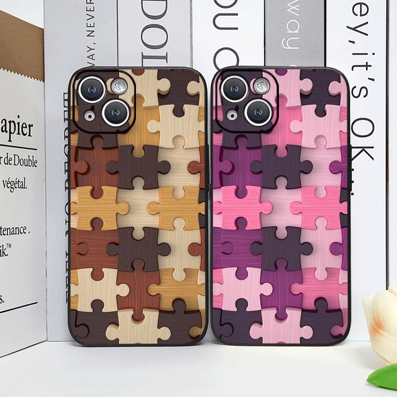 Stylish Artistic Puzzle Pattern Phone Case for iPhone 17 16 12 11 14 Plus 13 15 Pro Max Mini X XS Max XR Shockproof Soft Covers