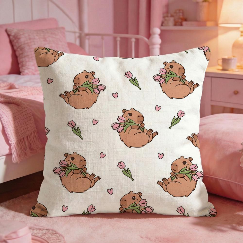 AnimalcapybaraS Cushion Cover Premium Comfort Reversible Pillow Cove Two in One Design for Any Room Car Interior