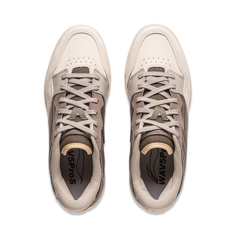 Li Ning Trendy Lightweight Non-Slip Wear-Resistant Low-Top Skate Shoes Men Sneakers Brown Gray AEPU047-6