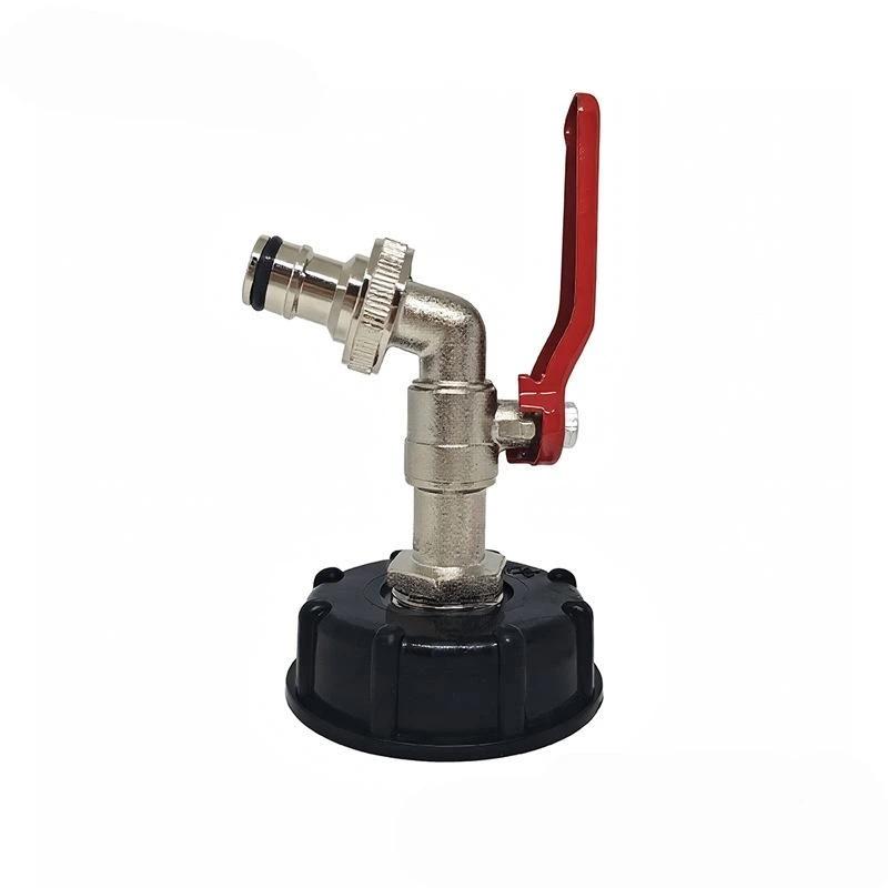 IBC Tank Faucet Hose Adapter Heavy Duty Brass 1 Set with Free Seal Tape for Portable Water Tank Camping Garden Irrigation