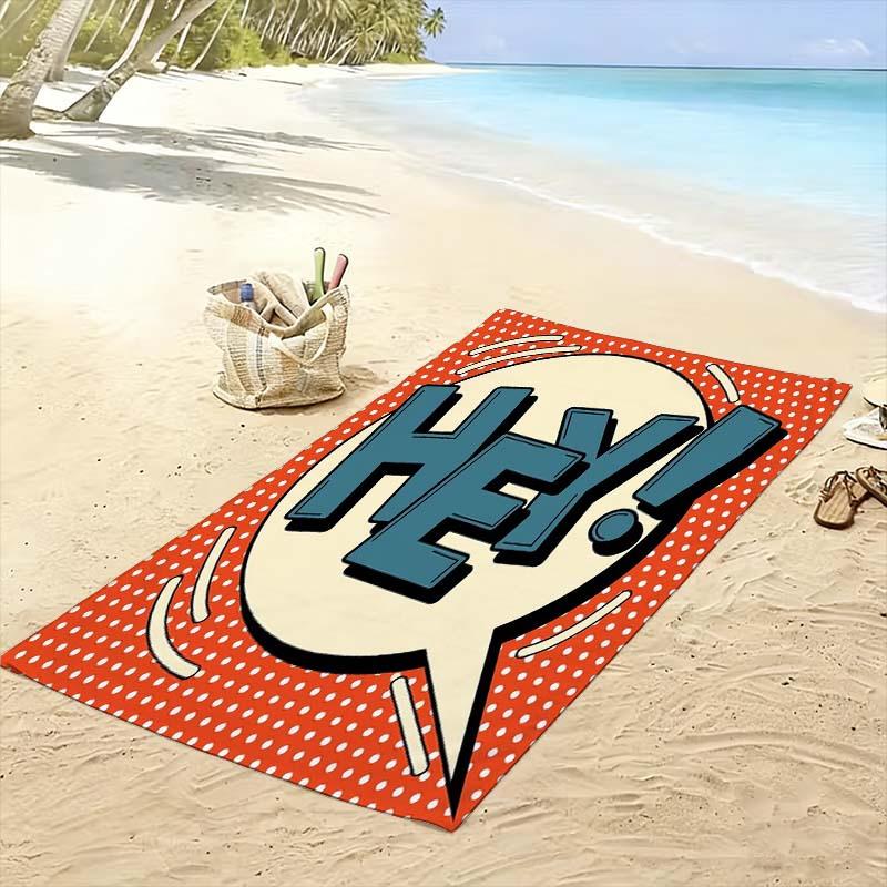 Large Absorbent Pop Art Beach Towel Swimwear Pool Beach Blanket for Tropical Summer Vacation Quick Dry Travel Mat 80x160cm