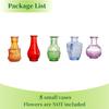 10Pcs Colorful Glass Flower Bud Vases Vintage Hydroponic Flower Planter Small Vase for Wedding Table Decoration DIY Gifts